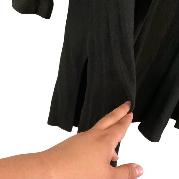 Lna Women's Cut Out Sleeve Long Cardigan in Black Size Medium Sweatshirt Casual - Picture 3 of 11